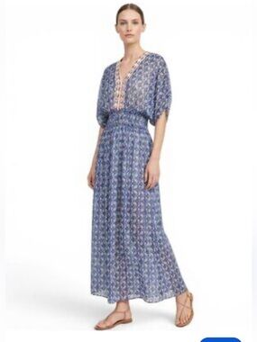 Vineet Bahl Anthropologie Oda Embroidered Maxi Dress